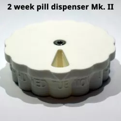 Two week pill container, medication dispenser