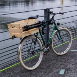 Wooden box Ikea mount for bicycle