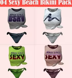 04 Sexy Beach Bikini Pack Low-poly  3D model