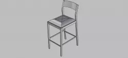 3D Rhino model of a bar stool 3D model