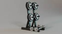 Adjustable Dumbbells Rack Weight Holder 3D model