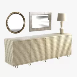 alta table lamp and  merrick and albert mirror and storm cabinet 3D model
