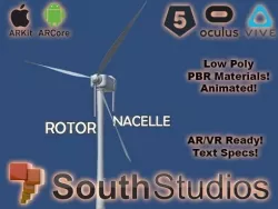 Animated Wind Turbine Power AR VR Unity 3dsmax Low-poly  3D model