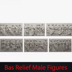 Bas Relief Male Figures Low-poly  3D model