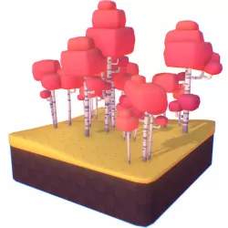 Birch Tree Set - Smashy Craft Series Low-poly  3D model