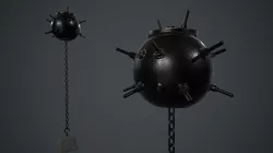 Black Painted Metal Naval Mine PBR Game Ready Low-poly  3D model