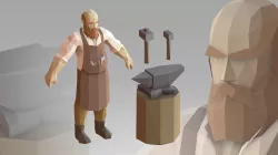 Blacksmith Low Poly Low-poly  3D model