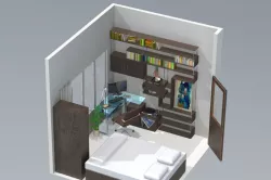 Bookshelf & Bedroom Rendering