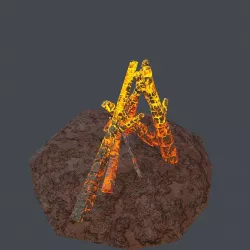 Campfire Low-poly  3D model