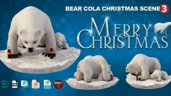 Cartoon Realistic Ice Bear Coca Cola Scene 3D models low poly Low-poly  3D model