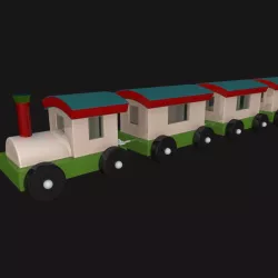 Cartoony Toy Train 3D model