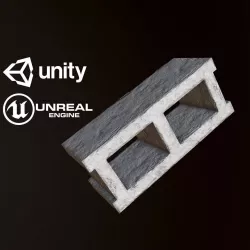 Cinderblock - PBR Game Ready Low-poly  3D model