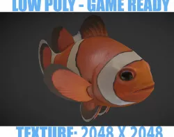  Clown Fish Low-poly  3D model