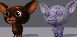 Dog Cartoon Low-poly  3D model