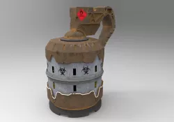 Green Yellow High Poly Grenade 3D model
