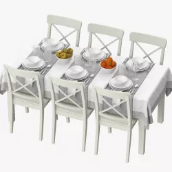 Ikea Table Dining Set 3D model