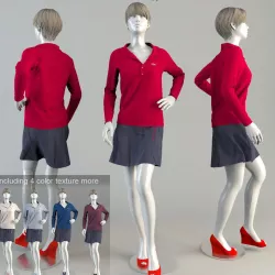 Lacoste woman mannequin pose2 3D model