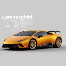 Lamborghini Huracan Performante 2018 - Exterior Interior 3D model
