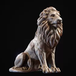 Lion sculpture PBR Lowpoly Low-poly  3D model