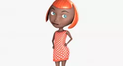 Little Girl Rigged Low-poly  3D model