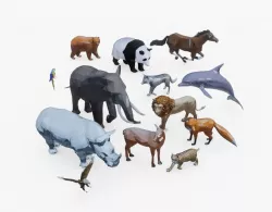 Low Poly Animal Pack Low-poly  3D model