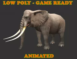 Low poly Elephant Animated - Game Ready Low-poly  3D model