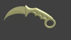 Low Poly Krambit Knife  Low-poly  3D model