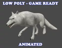 Low poly Wolf Animated - Game Ready Low-poly  3D model