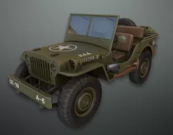 Lowpoly PBR Military Jeep Low-poly  3D model