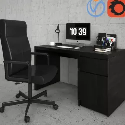 Millberget and Malm Desk  3D model