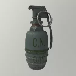 MK2 Gas Grenade USA PBR Midpoly Low-poly  3D model