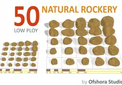 Natural Rockery-Gold Low-poly  3D model