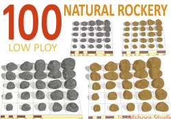 Natural Rockery Low-poly  3D model