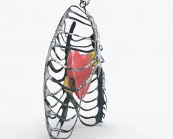 Necklace Rib Cage Heart 3D model