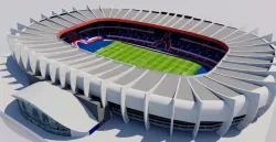 Parc des Princes - Paris Saint Germain PSG  Low-poly  3D model