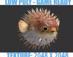  Puffer fish01 Low-poly  3D model