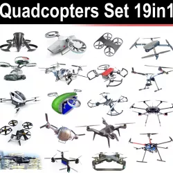 Quadcopters Set 19in1 3D model