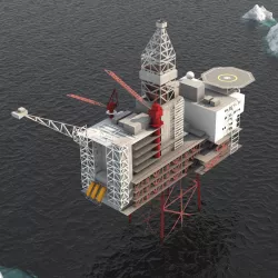 Ringhorne Offshore Oil platform Low-poly  3D model
