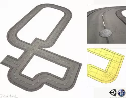 Road Modules PBR Pack Low-poly  3D model