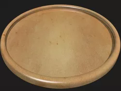 Round Wooden Tray Low-poly  3D model