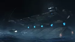 SciFi battleship Low-poly  3D model