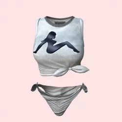Sexy Beach Bikini Gray 02 Low-poly  3D model