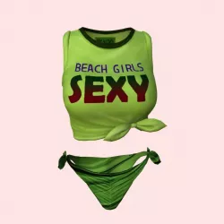 Sexy Beach Bikini Green 03 Low-poly  3D model