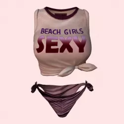 Sexy Beach Bikini Pink 04 Low-poly  3D model