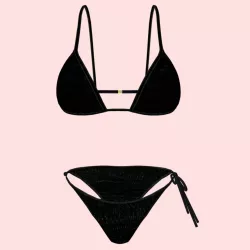 Sexy Black Dotted Bikini P04 Low-poly  3D model