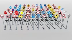 Traffic Signs Basic Package Low-poly  3D model