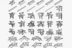 Triangular Truss Standard Collection - 41 PCS Modular 3D model