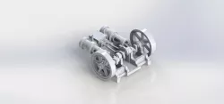 Twin Cylinder Horizontal Steam Engine