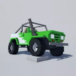 Voxel Cars pack Low-poly  3D model