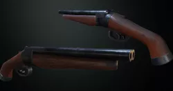 Weapon Obrez Pistol Animated Low-poly  3D model